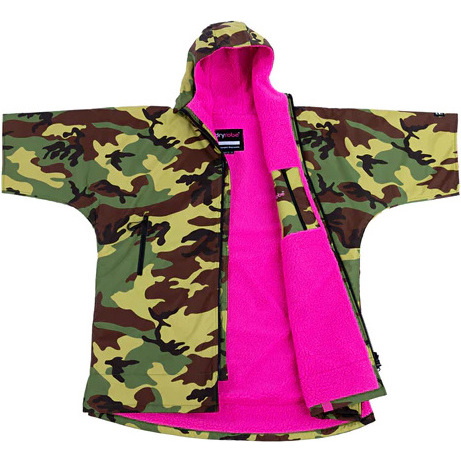 2025 Dryrobe Junior Advance Long Sleeve Changing Robe V3 V3KSLSDA - Pink / Camo
